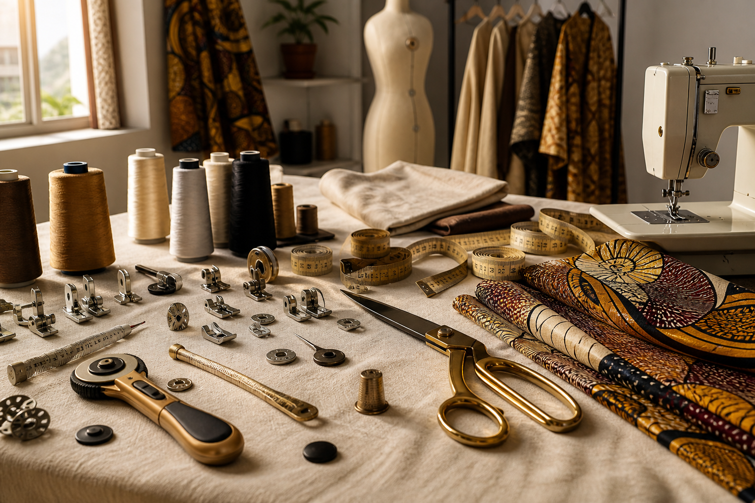 Tailoring materials, ready for the studio